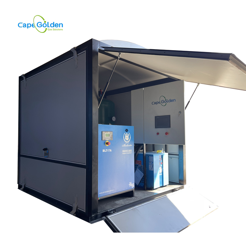 Installations de production mobiles containerisées de l'oxygène 4-200Bar pour les cylindres remplissants