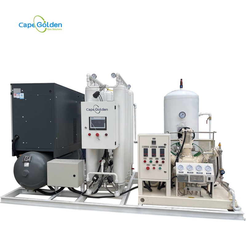 Usine oxygène-gaz médicale de recharge de cylindre d'oxygène d'équipement de génération de 90~99% avec le poste d'essence de cylindres